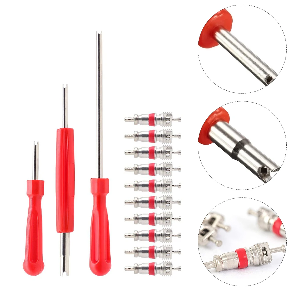 

Valve Core Tool Tire Remover Durable Nickel Plated Zinc Alloy Car Bike Truck Off Road Vehicle Maintenance Repair Tyre Plug Set