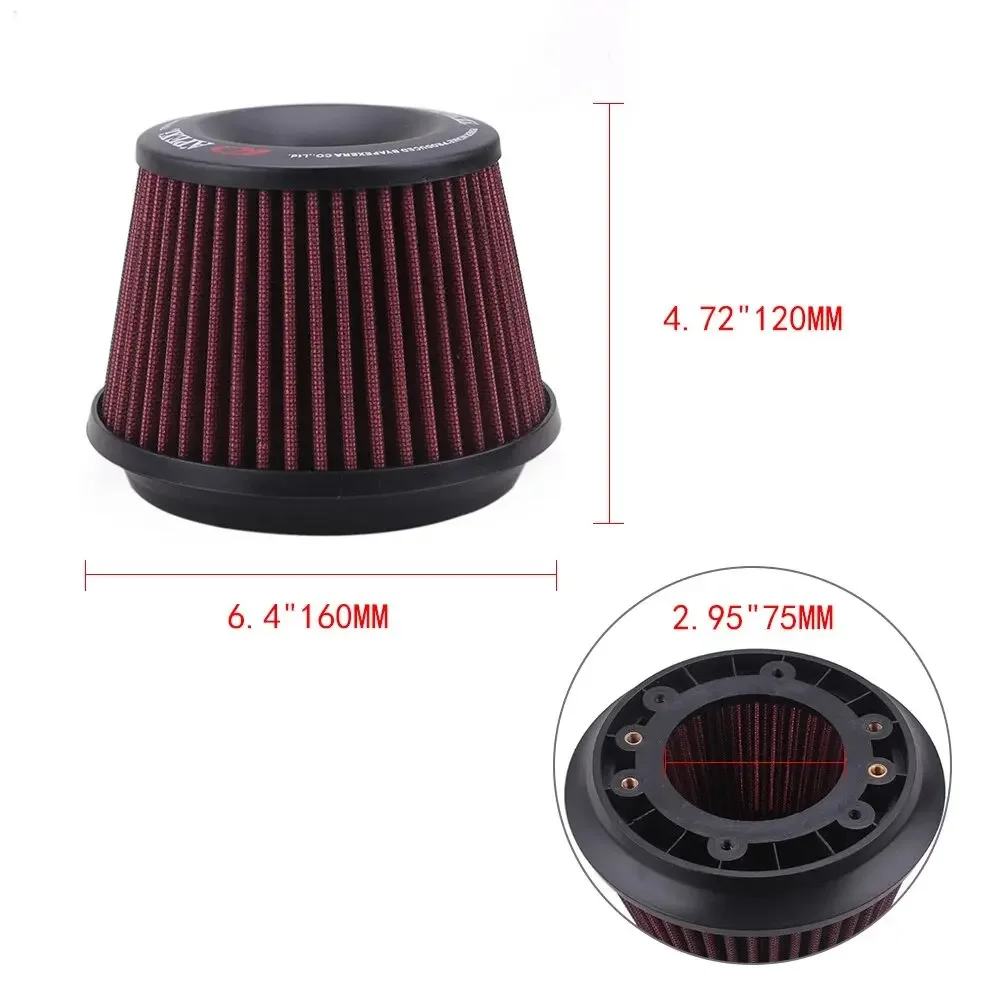 Use for Cleaner Protect Your Piston Universal Car Air Cleaner Intake Filter 75mm Dual Funnel Adapter Parts Accessories