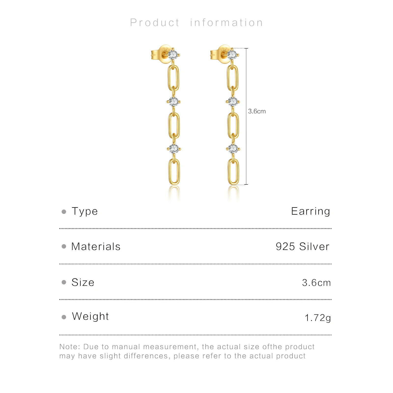 ANDYWEN 925 Sterling Silver Geometric Chain Minimalist Round Zircon Drop Earrings for Women, 2026 New Luxury Dainty Jewelry 6