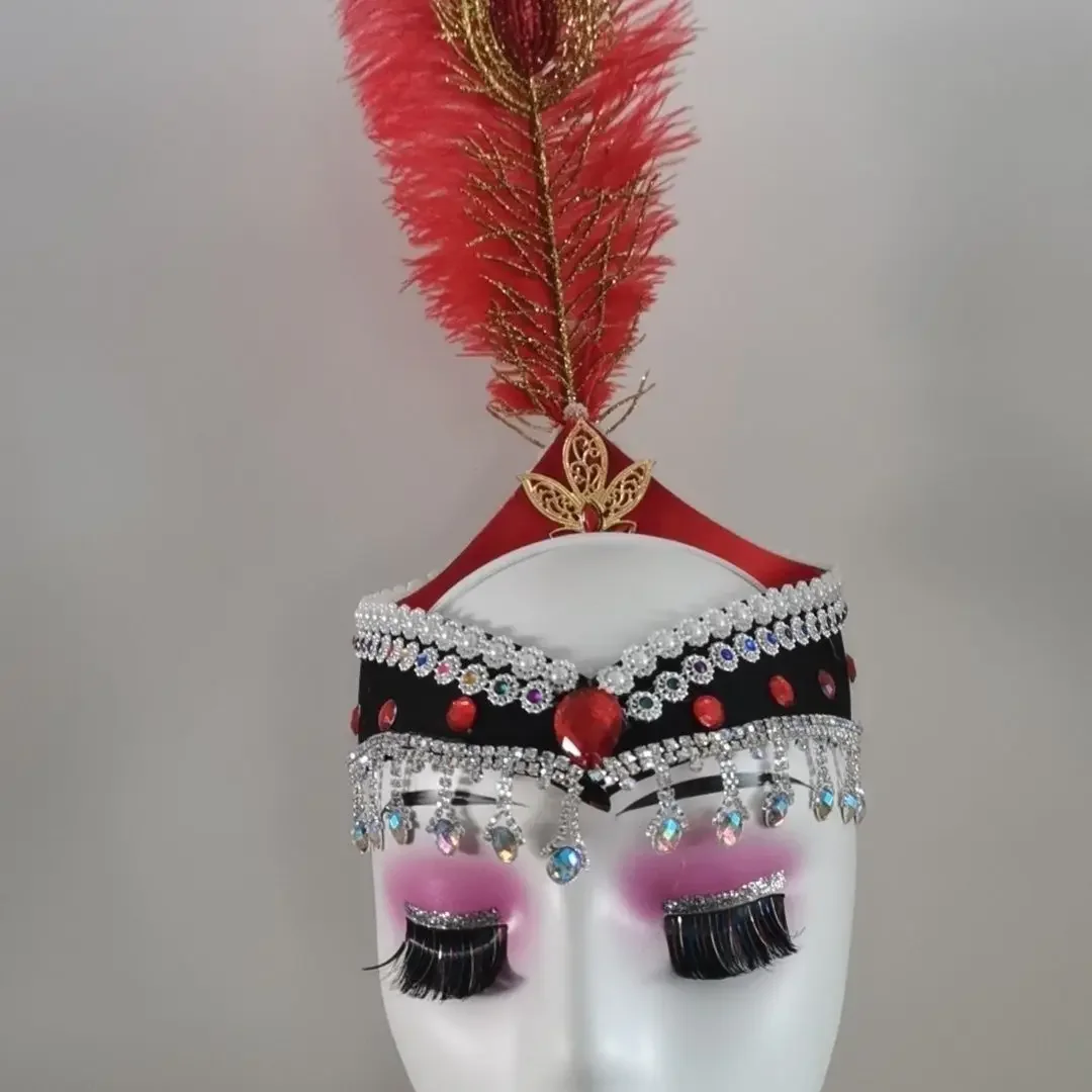 Xinjiang Uyghur dance headgear Dai classical stage performance art test hat bell decoration