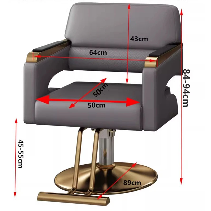Luksusowe czarne krzesło fryzjerskie Wygodne ramię Premium Nowoczesne krzesło fryzjerskie Stylowe modne meble Poltronas Para Salão De Beleza