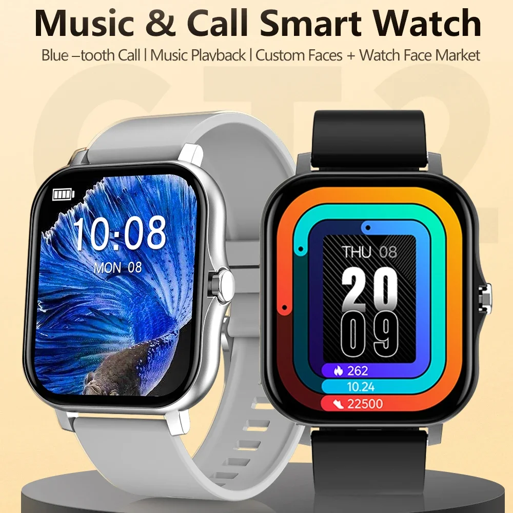 

Novelty Free Shipping Square Smart Watch Big Screen Men Wrist Wristwatch Heart Rate Stainless Steel Smartwatch for Men