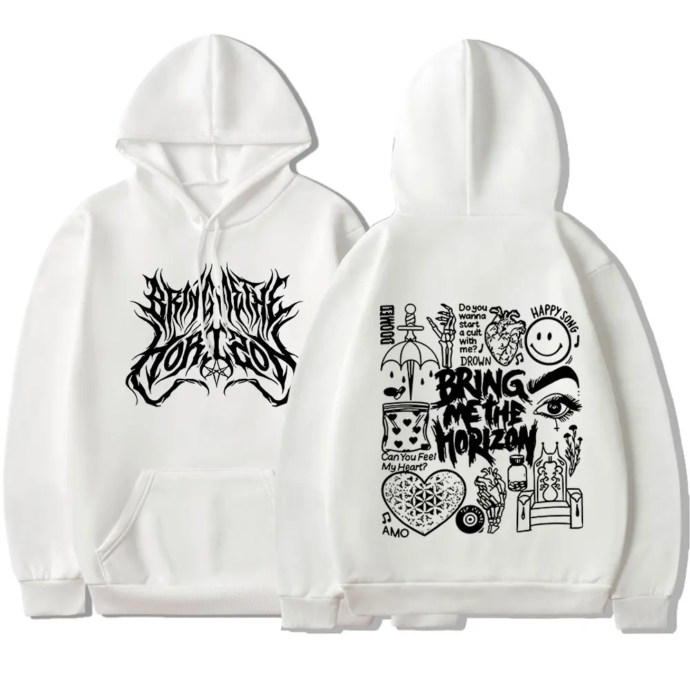 BMTH BringMe TheHorizon Hoodies Heavy Metal Rock Band Oversized Hooded Sweatshirts Men's Women Vintage Harajuku Pullovers Jacket