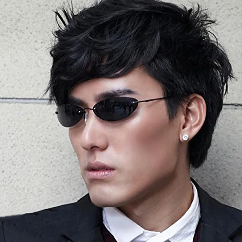 The Matrix Oval Polarized Sunglasses women men 2023 High quality trending product y2k Driving Outdoor rimless punk rave glasses