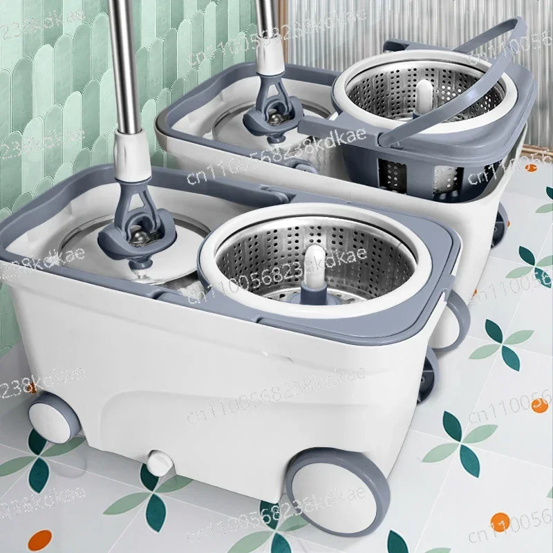 Rotary mop household double drive drying floor mop automatic dehydration type