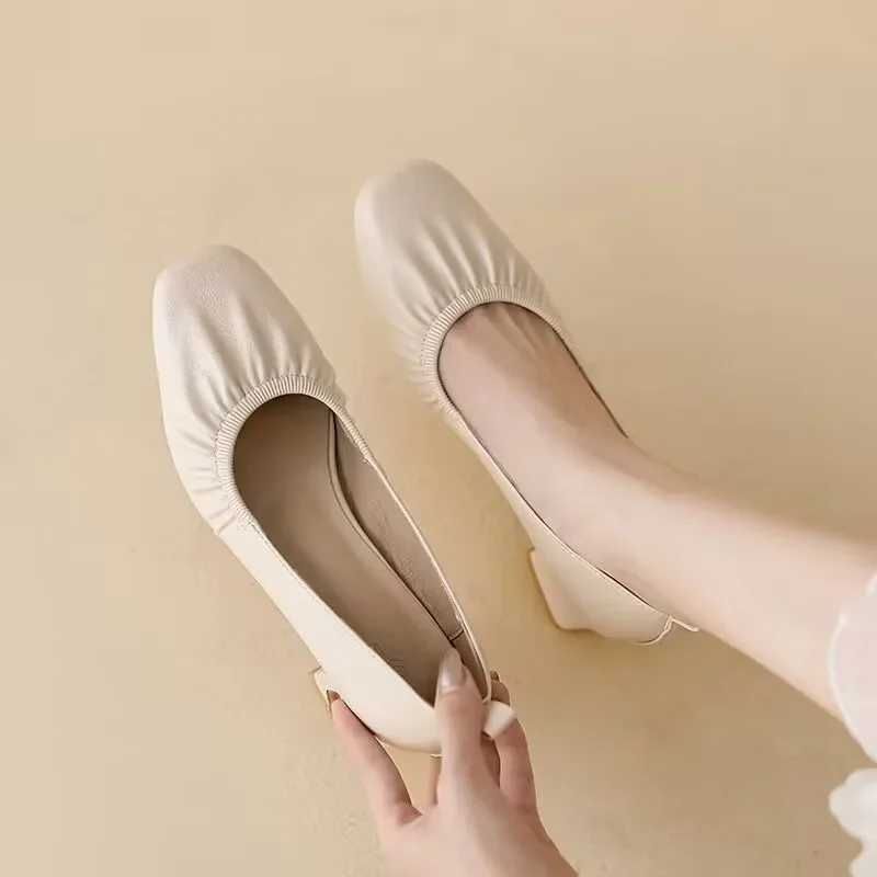 Low Heel Elegant Women's Flat Shoes Lastest Moccasins Ladies Footwear 2024 Summer Beau Today Slip On Social Hot Trendy Young