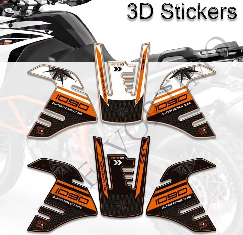 

1090 For 1090Super Adventure R S ADV Motorcycle Gas Fuel Oil Kit Knee Protection 3D Stickers Decals Adhesive Tank Pad Side Grips