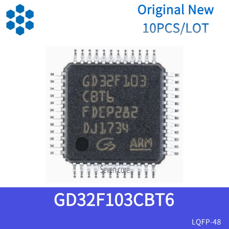 

Original New 10pcs/lot Surface-mounted GD32F103CBT6 LQFP-48 32-bit microcontroller chip