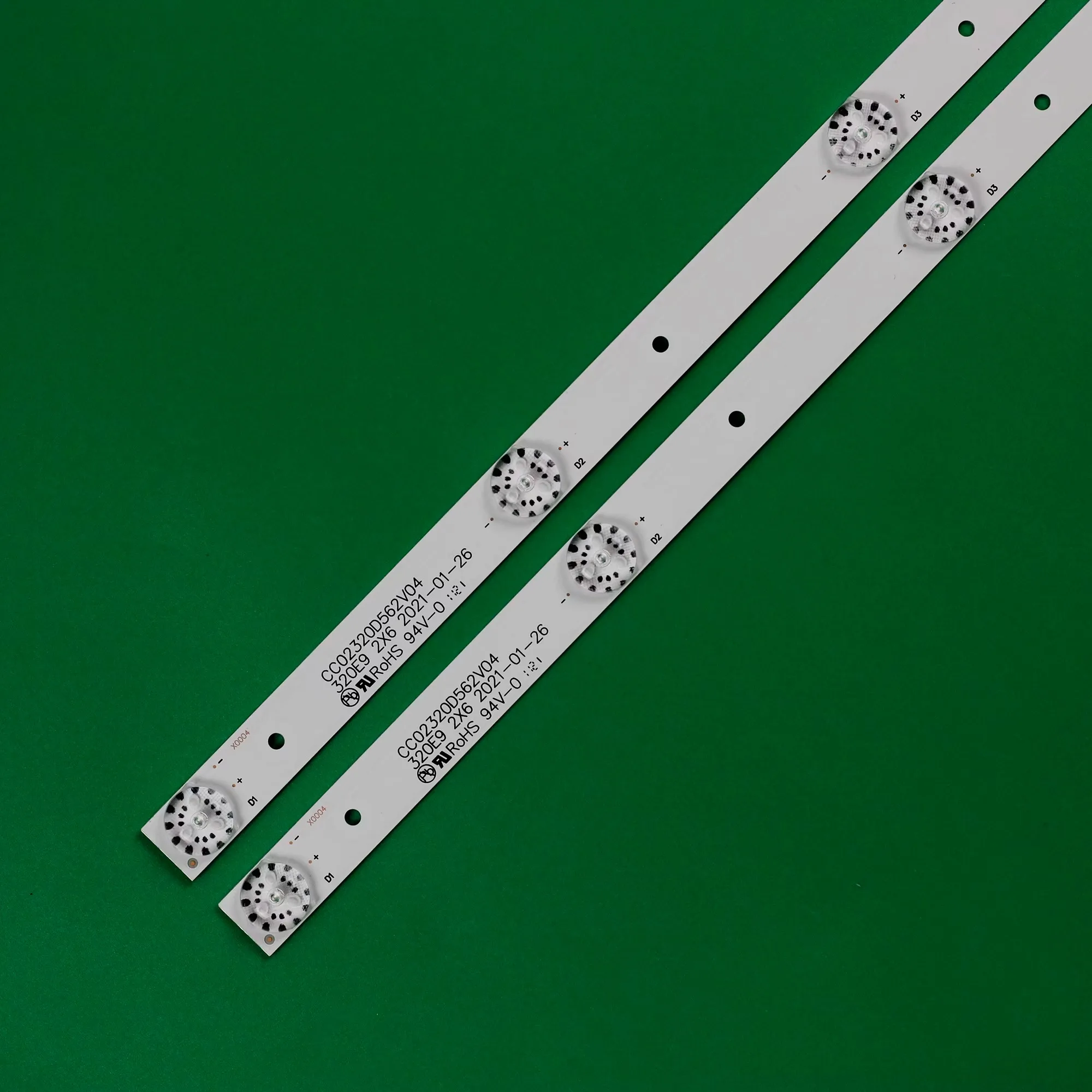 KIT 2 LED TV backlight strip NVT-32H103W ruler CC02320D562V08 320L (320E9) 2X6 6S1P 1210 CC02320D562V04 32E9 2X6 16/3/18 560mm