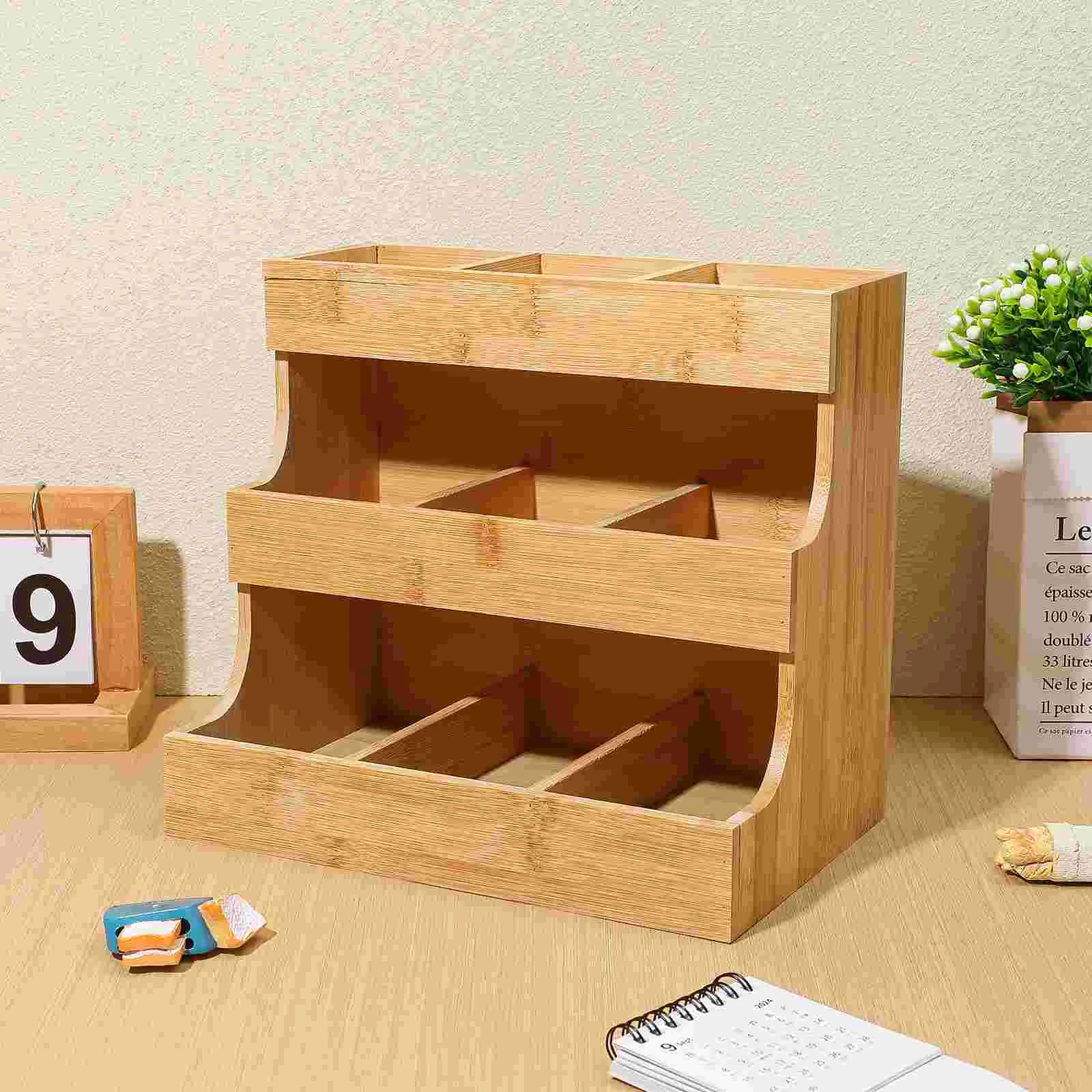 Coffee Bag Milk Tea Box Organizer Boxing Boxes Sugar Packets Storage Rack Wooden Holder Hotel Container