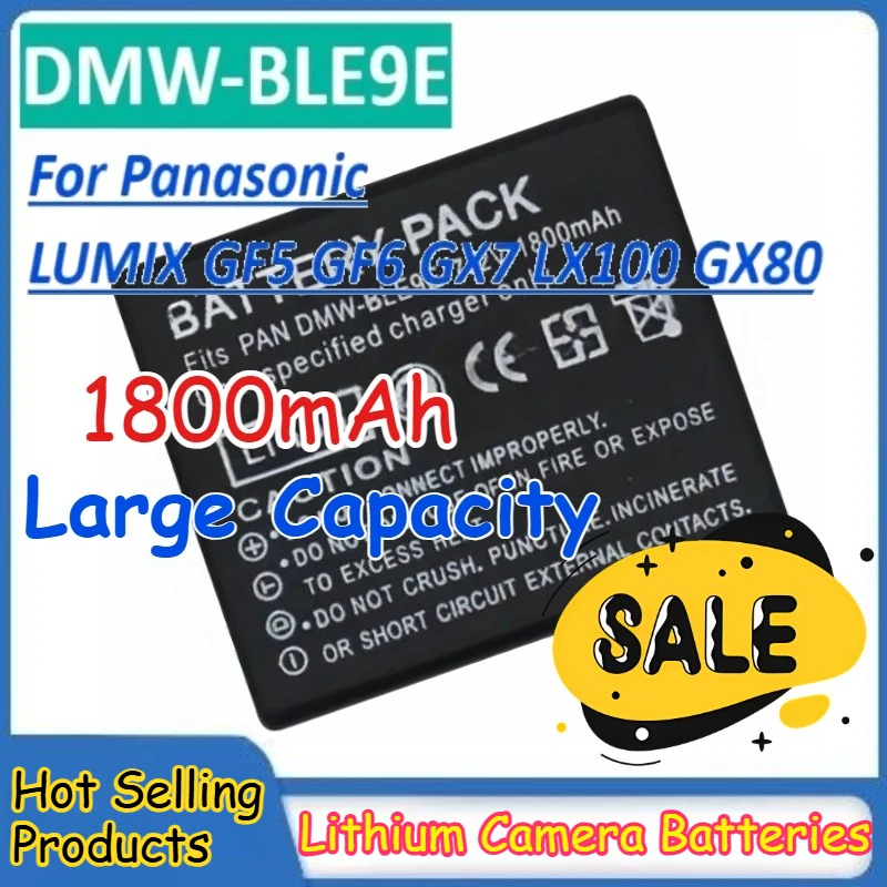 DMW-BLE9E 1800mAh بطارية ليثيوم ذات سعة كبيرة لباناسونيك لوميكس GF5 GF6 GX7 LX100 GX80 GX85 بطاريات الكاميرا