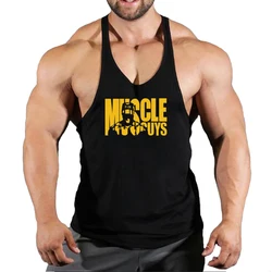 Muscle Guys Cotton Gym Tank Tops Men Sleeveless Tank Tops For Boys Bodybuilding Clothing Undershirt Fitness Stringer Vest