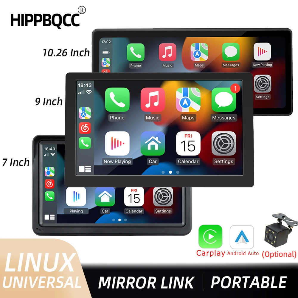 

HIPPBQC 7"/9"/10.26" Car Radio Android Auto CarPlay Multimedia Video Player HD Touch Screen AUX Bluetooth MirrorLink Universal