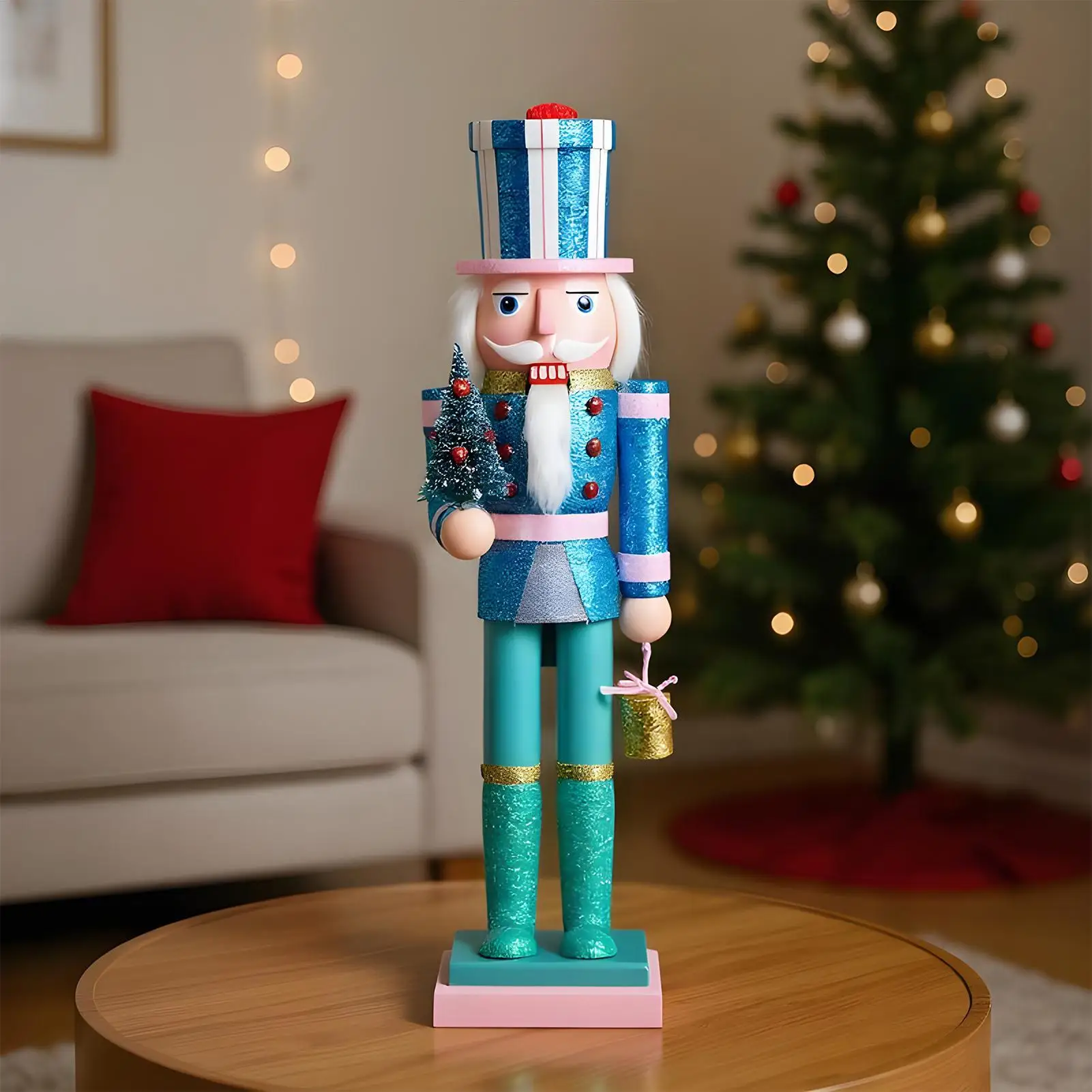 

Nutcracker Christmas Decor 38cm Wooden Figure Festive Collectibles Christmas Traditional Nutcracker For Holiday Kitchen Dinner