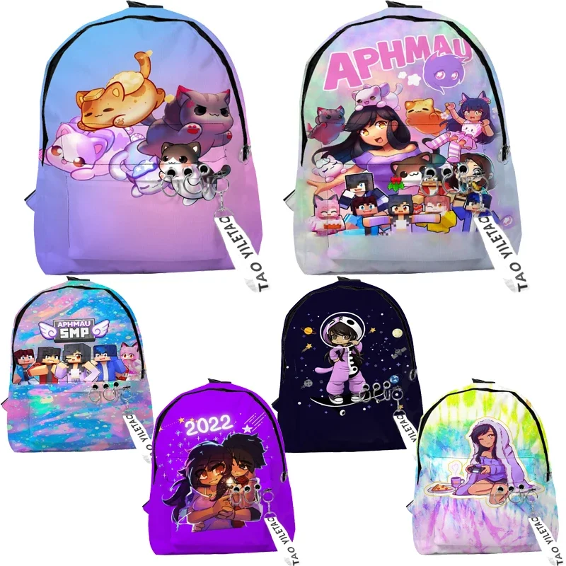 

Kids Aphmau Backpacks Meows Cat Students Anime School Bags Boys Girls Cartoon Bookbags Children Kawaii Rucksacks Gifts Mochila