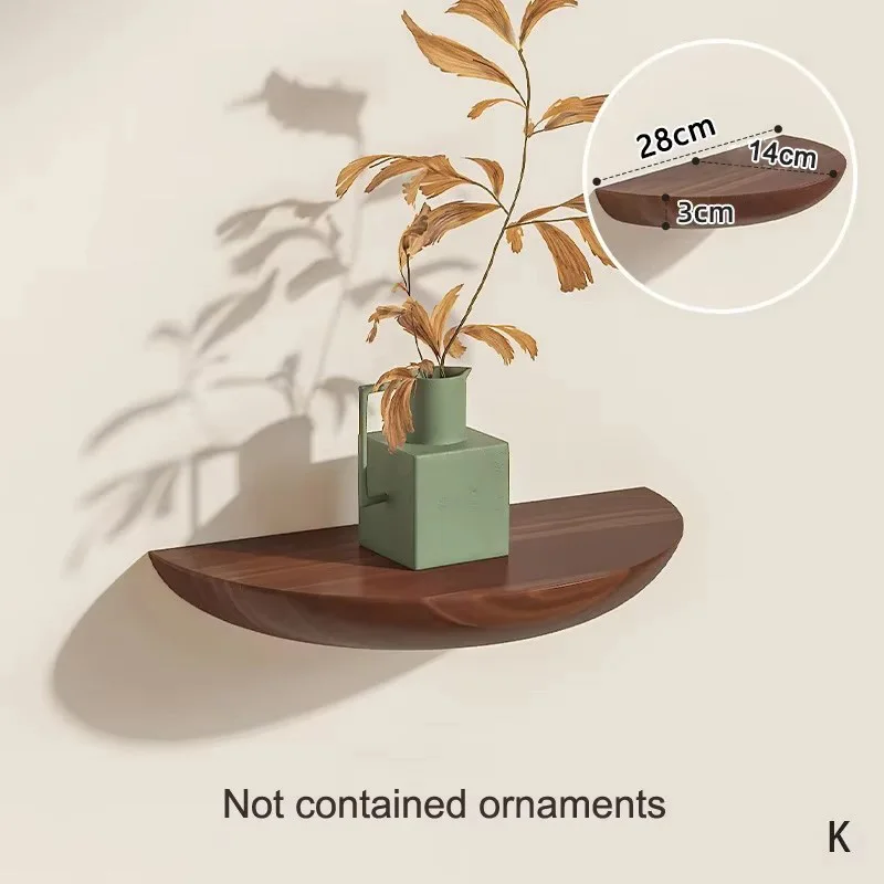 Massief houten halve cirkel wandplanken achtergrond entree decoratieve drijvende organisatie opslaghouders slaapkamer keukenrekken