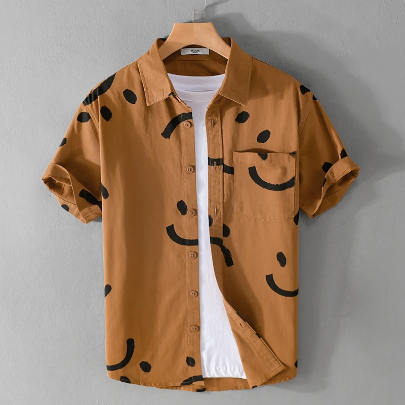 New Stylish 100% Cotton Quality Short Sleeved Casual Shirt Men Brand Trendy Comfortable Top Clothes Plus Size Chemise Homme