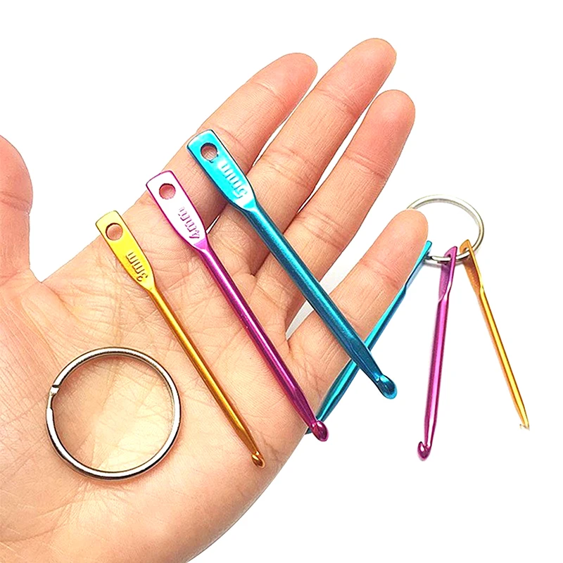 New Digh Quality Fashion 3pcs/set Multicolour Mini Aluminum Keychain Crochet Hooks DIY Crafts Tools Knitting Needles