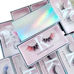 Nail BoxesPackaging Customize Logo Strips Eyelash Package Fluffy Natural Russian Lashes Cases Makeup Cluster Lash Packaging Bulk