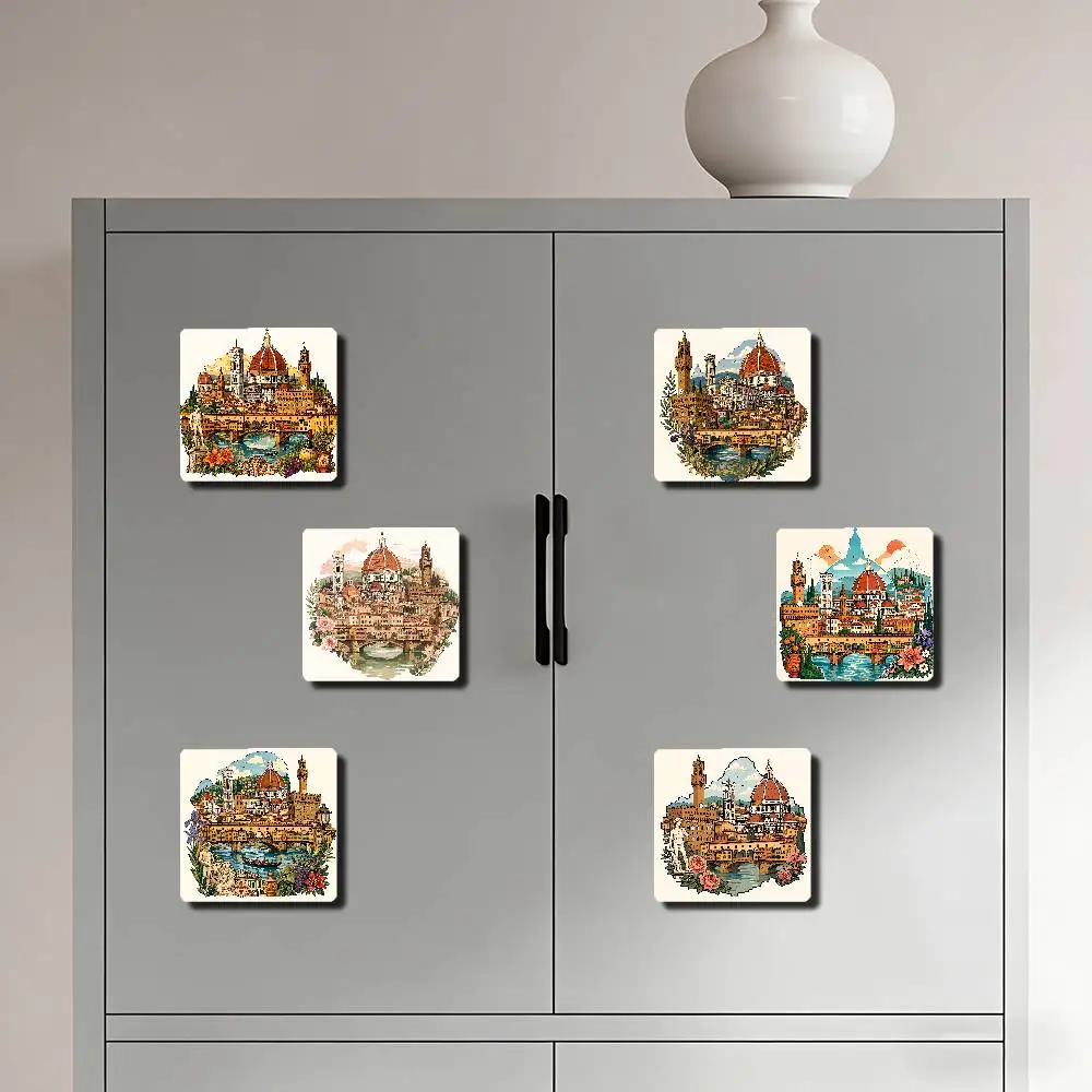 Funny FLORENCE Refrigerator Magnets Magnet Personalized Fridge Magnet Square Shape Fridge Refrigerator Wall Door Decoration
