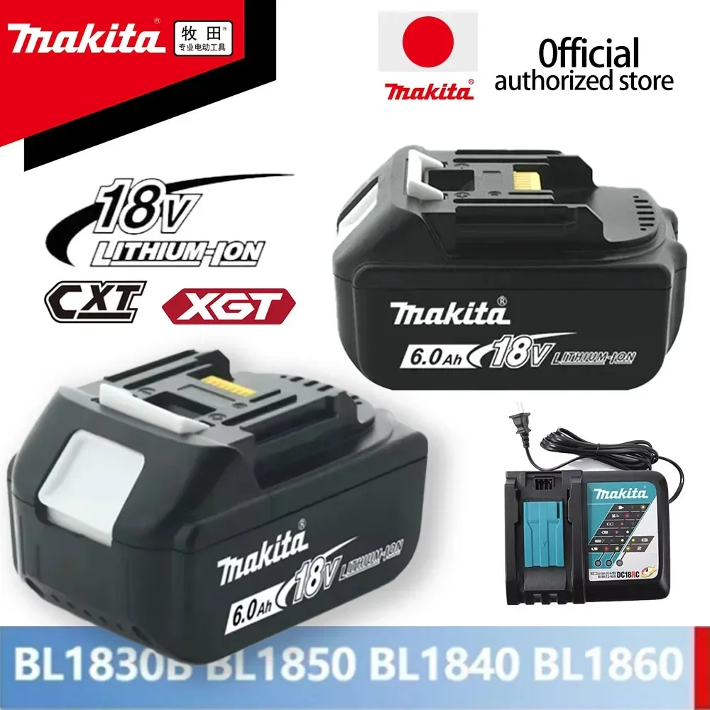 

Original Makita 18V 6A Rechargeable Power Tools Battery 18V makita with LED Li-ion Replacement LXT BL1860B BL1860 BL1850 Charger