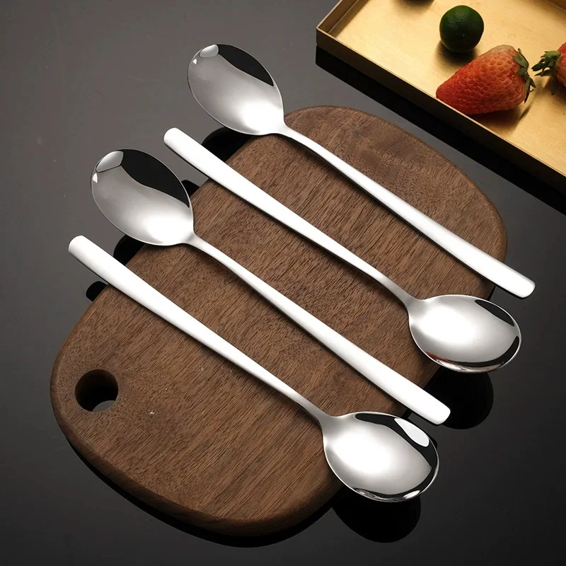 

8 Pcs Long Handle Coffee Spoon Stainless Steel Cutlery Set Korean Style Cake Spoon for Hotel Home Bar Cafe and Office Spoons Set