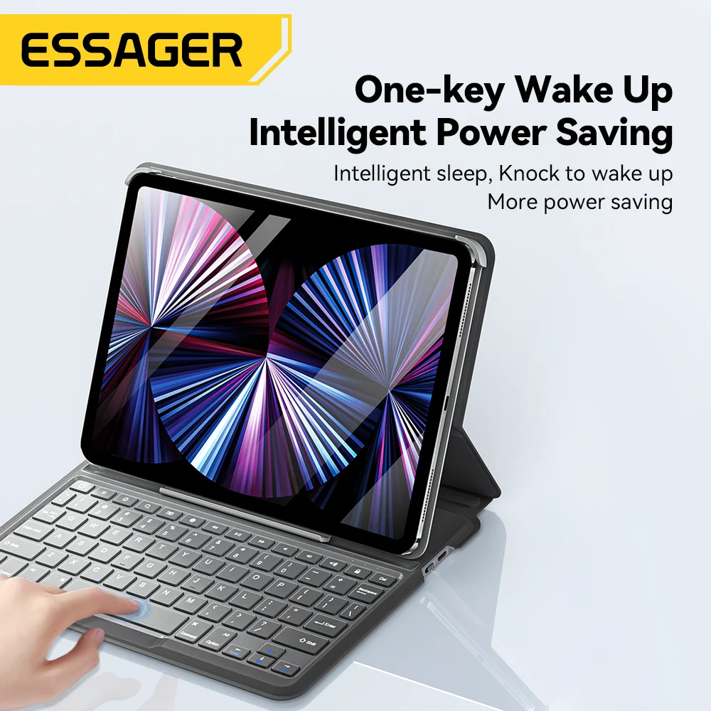 Etui Essager 2 w 1 klawiatura dla iPada 10. Generacji 10.9 cala 2022 bezprzewodowa klawiatura Bluetooth skลadane etui magnetyczne na Tablet