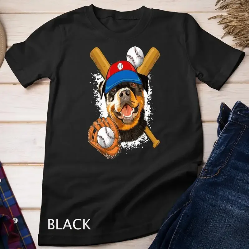 Rottweiler Baseball Dog Baseball Fan T Shirt Unisex T shirt