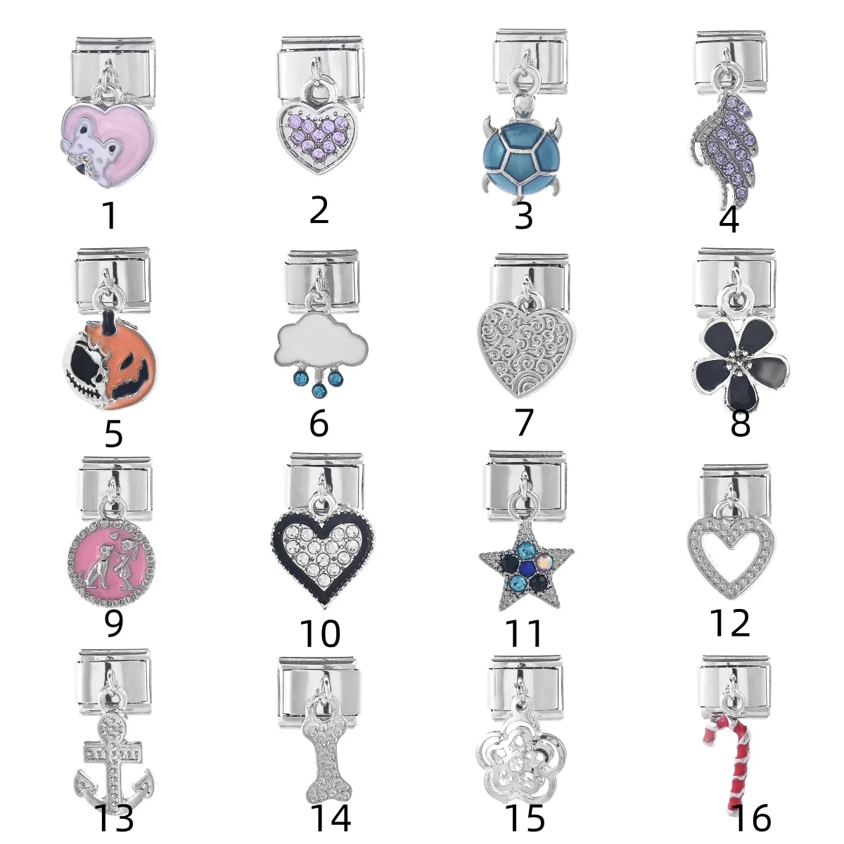 Original Daisy Romantic Heart Crown Love Ocean Dog's Paw Italian Charm Fit 9mm Bracelet Stainless Steel Jewelry Making