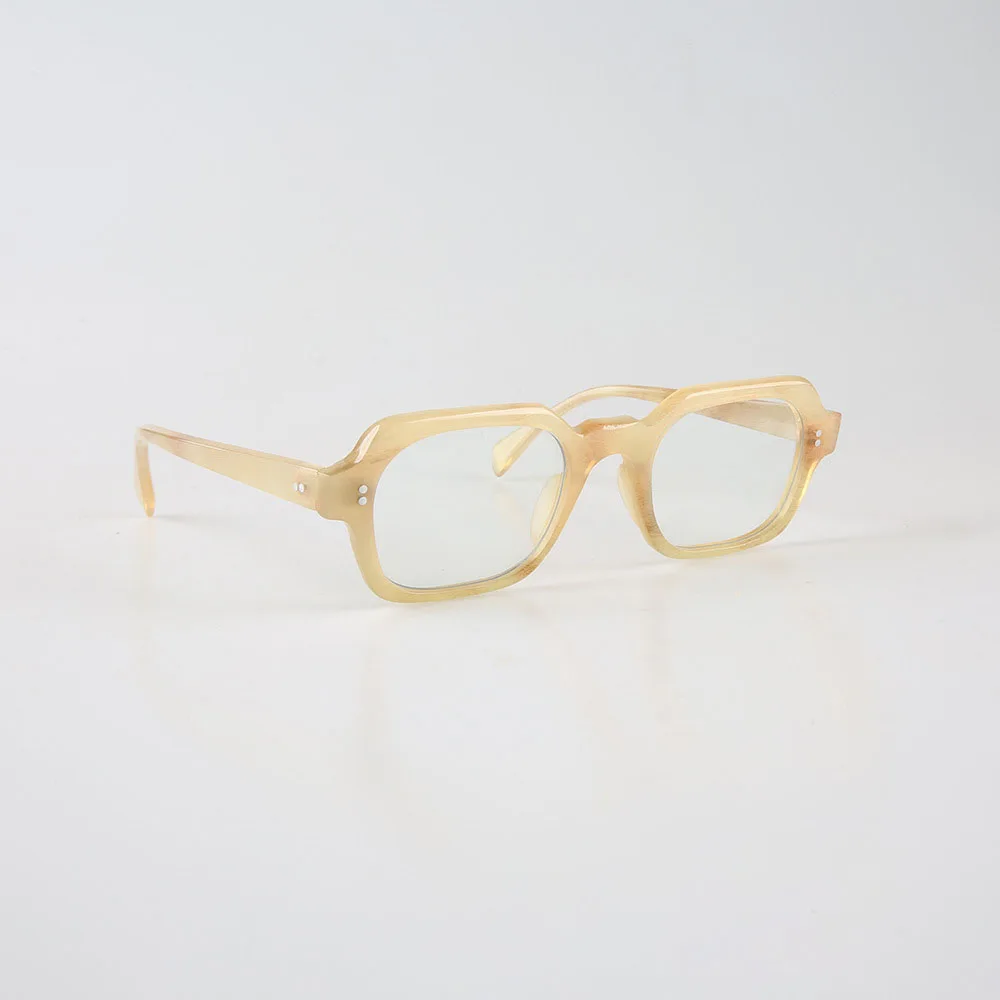 

Eyeglass Frames Square Vintage Classic Retro Clear Handmade Honey Horn Prescription Men Glasses Frames Optical Lenses Eyeglasses