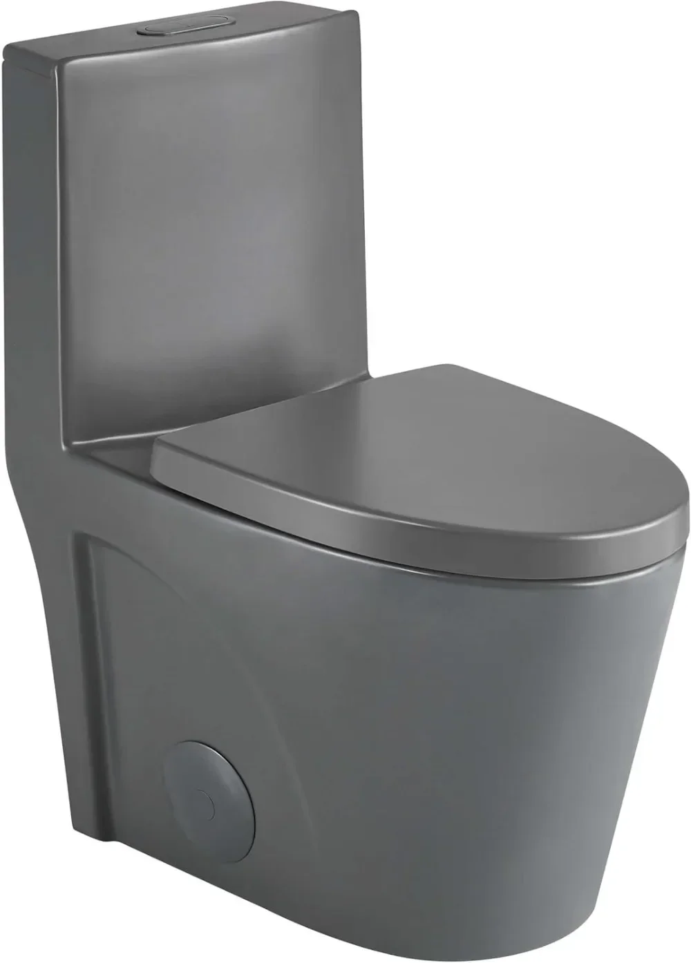 Fine Fixtures Dual-Flush Elongated One-Piece Toilet with High Efficiency Flush in Matte Grey