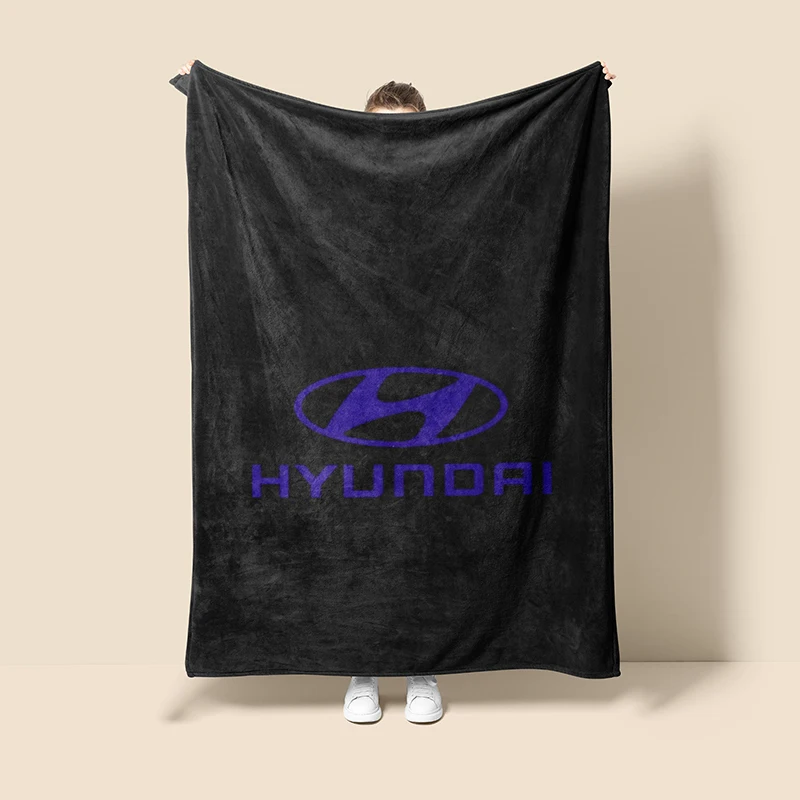 

3D Printed logo trendy Hyundai boy gift i30N trendy Never just drive room bed sofa portable travel picnic knit soft car blankets