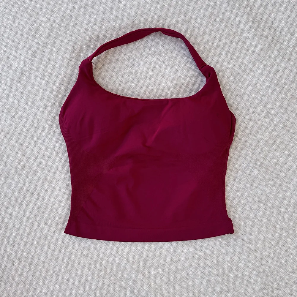 DL 0GO Longline Strappy Top Gym Sport-Top Damen Nahtloses Yoga-Tanktop Sportbekleidung Fitness-Kleidung Lauf-Workout Haltertop
