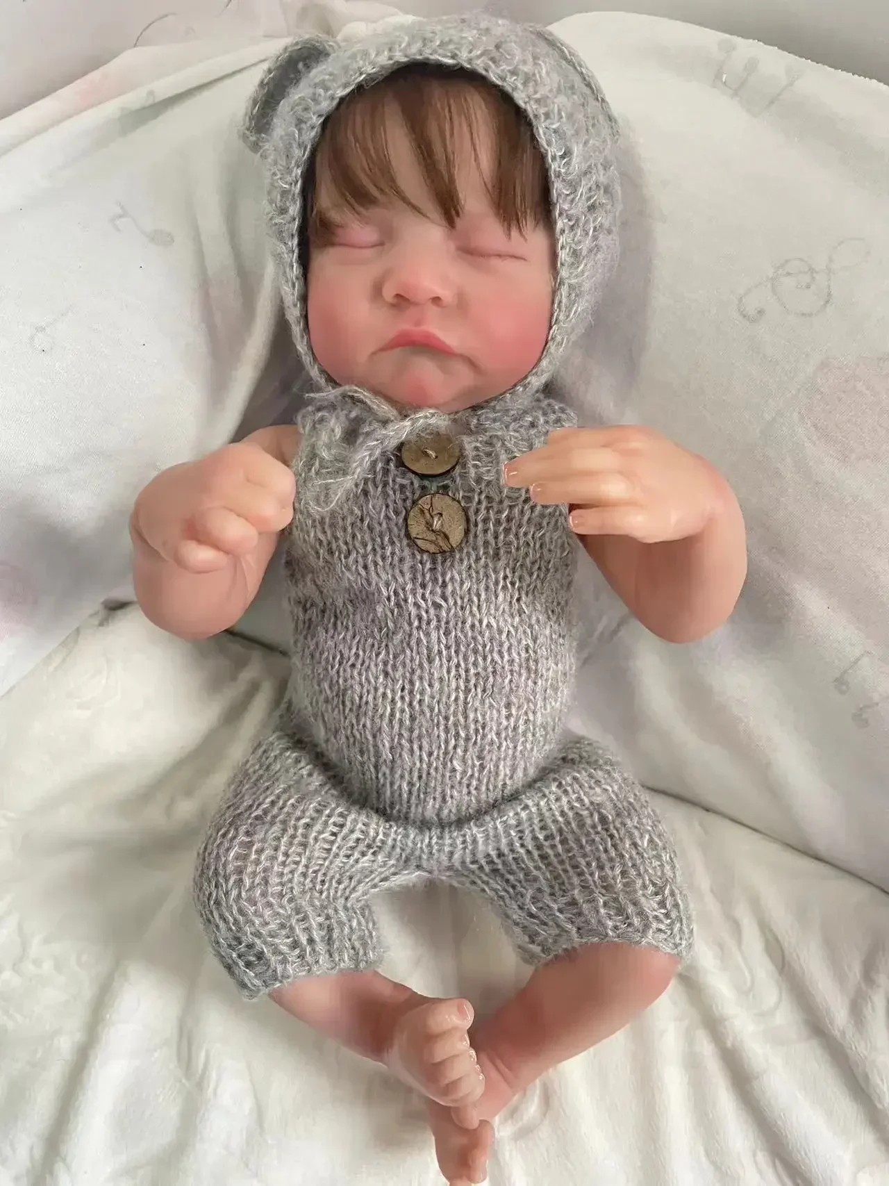 

18-дюймовая полностью виниловая кукла реборн Asleep Levi, реалистичные куклы для новорожденных, ручная роспись, 3D кожа с видимыми венами Muñeca Reborn