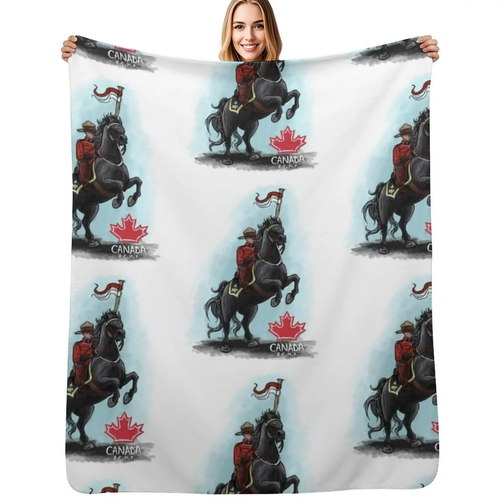 

Royal Canadian Mounted Police (R.C.M.P) Throw Blanket Cozy Throw Blanket Birthday Gift for Him Her