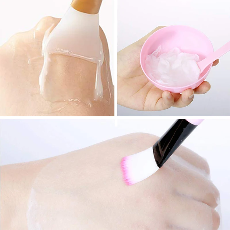 7 قطعة/المجموعة فرشاة الوجه قناع السلطانية قاعدة الملاعق قناع فرشاة بار DIY أدوات التجميل خلط العناية بالبشرة لوازم ماكياج امرأة فرشاة سيليكون