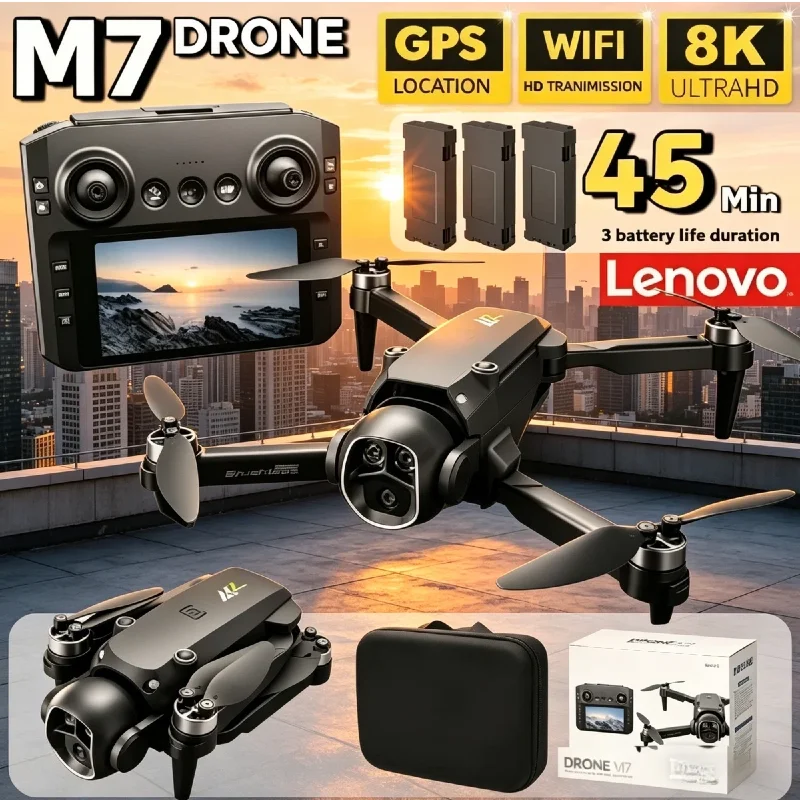

Квадрокоптер Lenovo M7 8K HD с двумя камерами для профессиональной аэрофотосъемки, радиоуправляемый дрон, игрушка для мальчиков, подарок