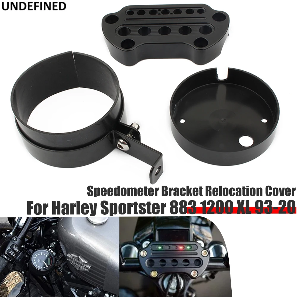 

For Harley Sportster XL Iron 883 72 48 Roadster Motorcycle Speedometer Bracket Relocation Cover Side Mount Cover Handlebar Clamp