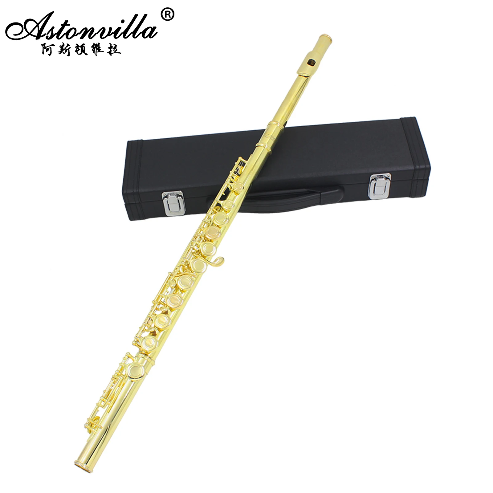 SLADE Golden 16 Holes C Tone Flute With E Key Woodwind Instrument Closed Hole Gold-plated Keys Cupronickel Tube With Music Case