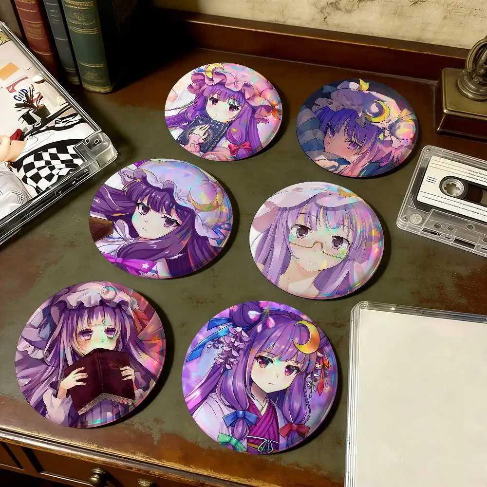 Cartoon Patchouli Knowledge For Badge Fashion Laser Holographic Effect Badge Custom Design Metal Lapel Pin Brooch Backpack Decor