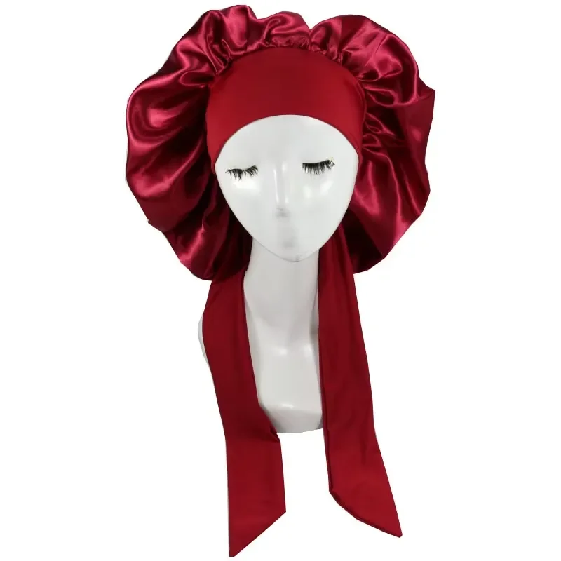 2026 Latest Women Satin Sleep Cap Night Cap Hair Protection Bonnet for Sleeping Shower Spa Hair Care Unisex Soft Slip Cap