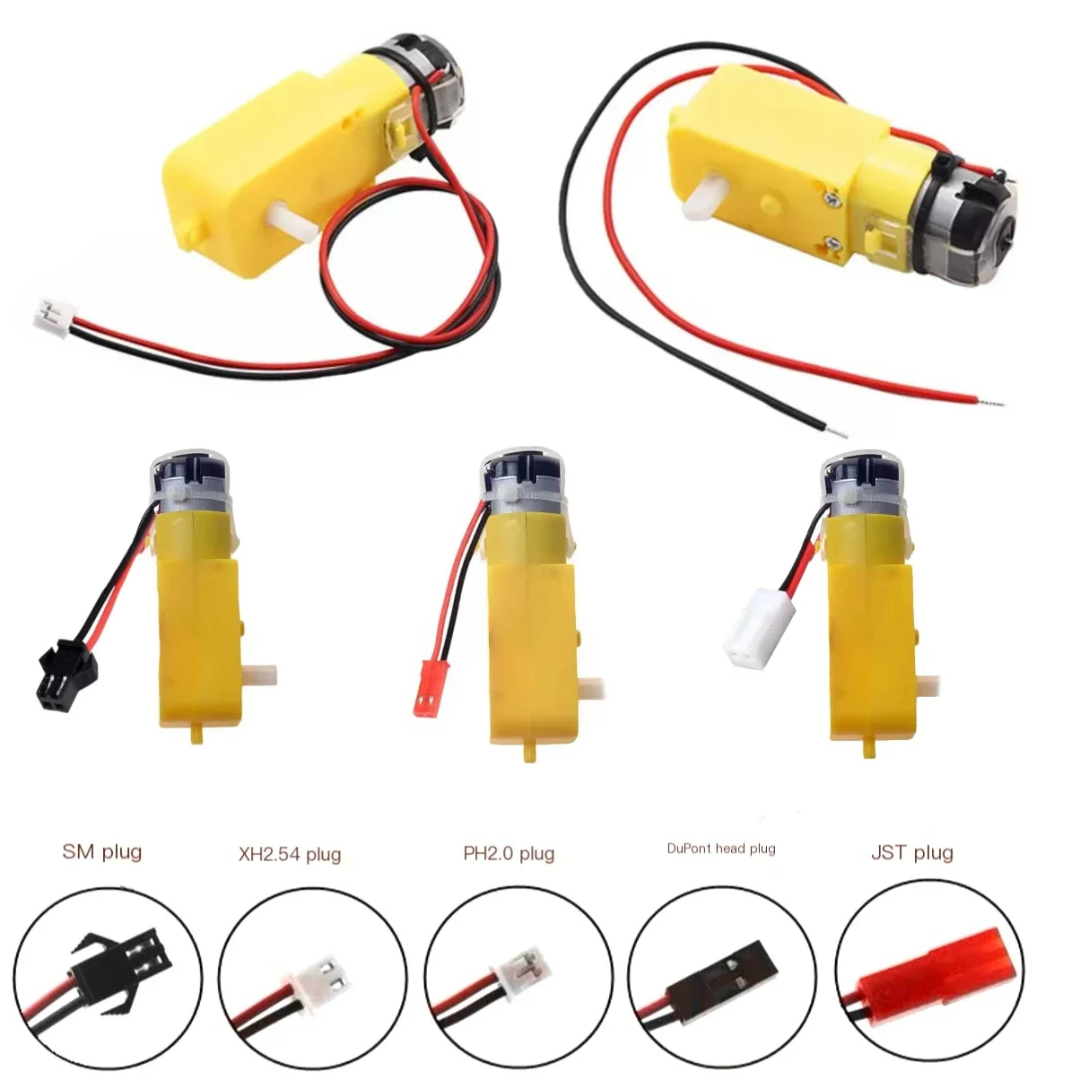 TT DC Motor 3V-6V DIY Smart Car Robot Gear Motor Intelligent Chassis Model Single/Dual-shaft 1:48/90/120/220 Welding free