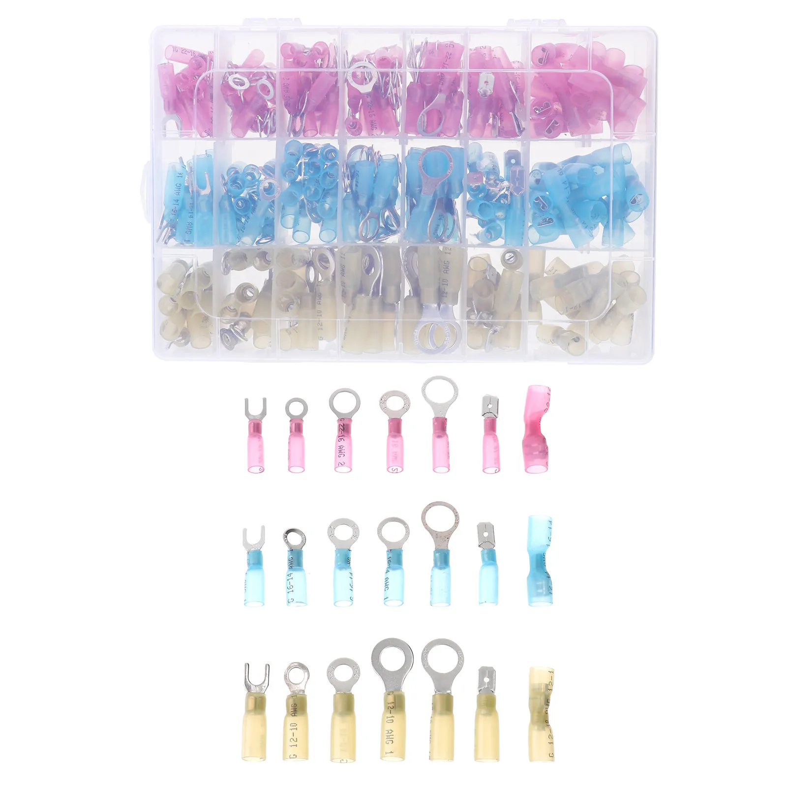 280pcs Heat Shrink Wire Connectors Insulated Crimp Terminal Electrical Wire Connectors for Professional Home Improvement