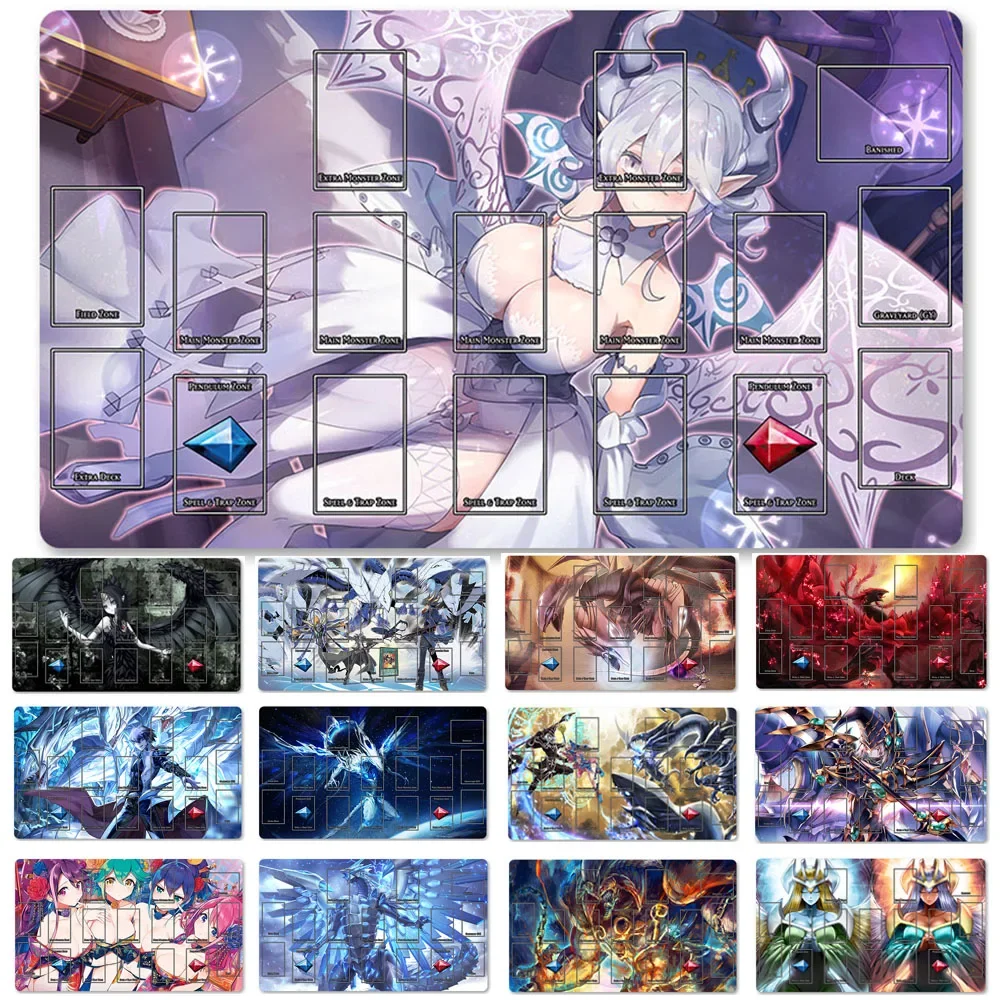 

YuGiOh Playmat Blue-eyes Ultimate Dragon Dark Magician Duel Monsters Playmats, совместимые с OCG TCG + бесплатная сумка - 3595833