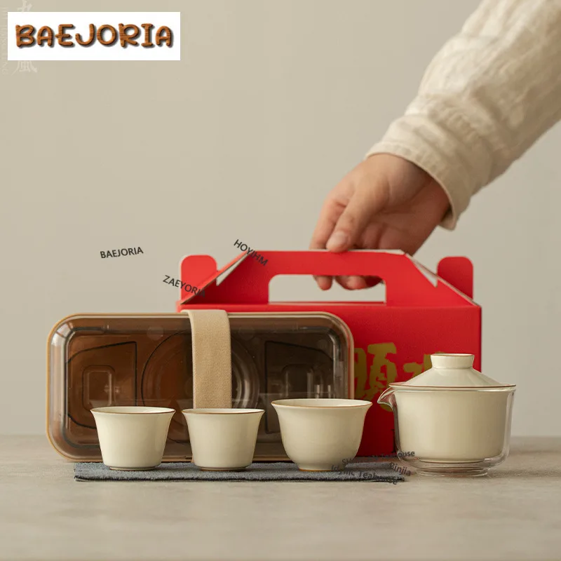 

Plant Ash Travel Tea Set Kit Ancient Teapot And Tea Cup Set 1 Pot 3 Cups Tea Making Organizer Portable Outdoor Stock Bags Craft