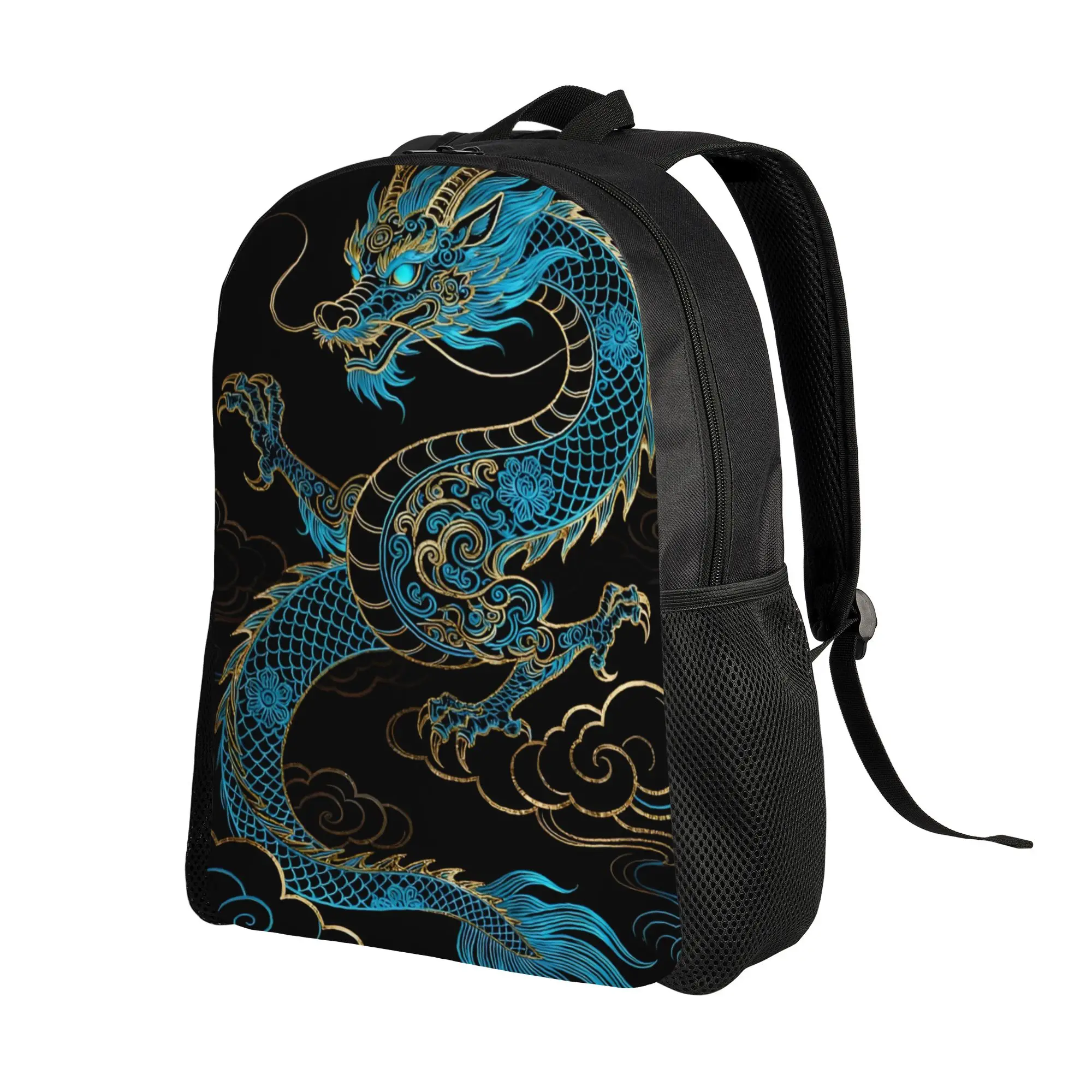 Custom China Dragon Red Backpacks for Men Women Waterproof School College Mascot Bag Print Bookbag