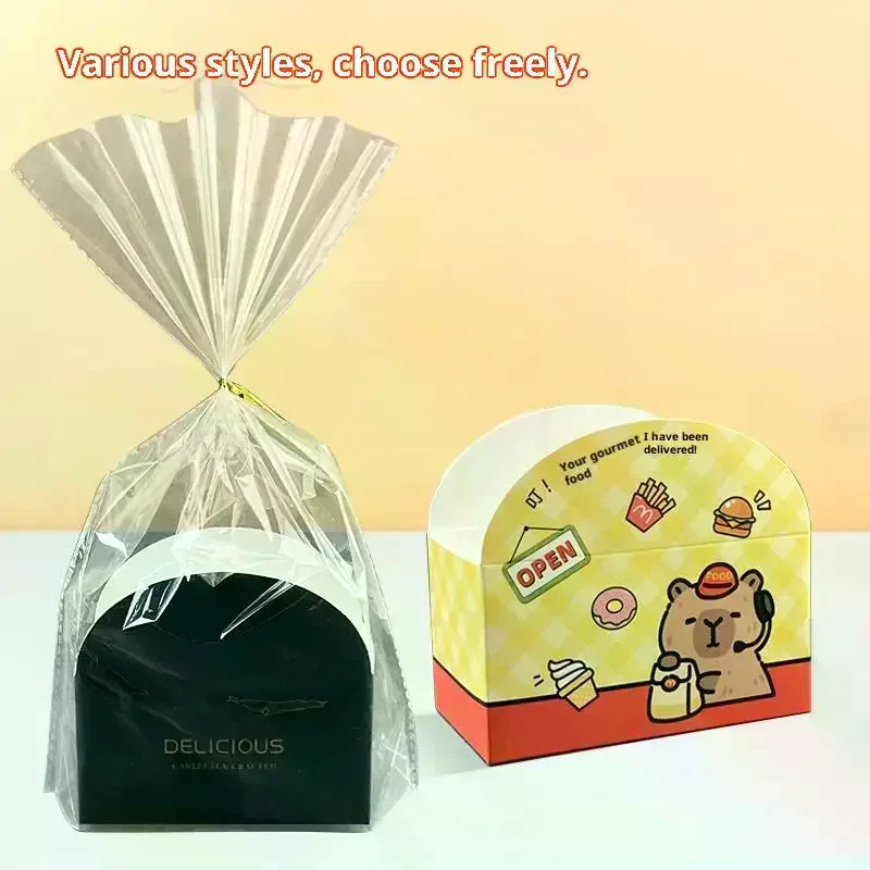 10 stücke Toast Sandwich Box Kraft Papier Backen Lebensmittel Brot Donut Verpackung Box Für Bäckerei Frühstück Party Liefert