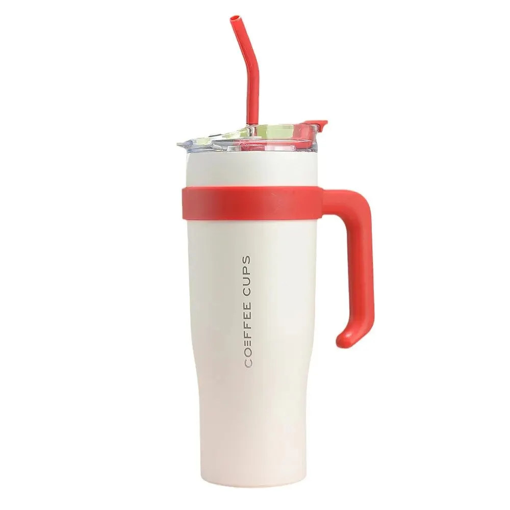 Large Capacity Straw Cup Thermal Insulation and Cold Portable Handle Car Cup