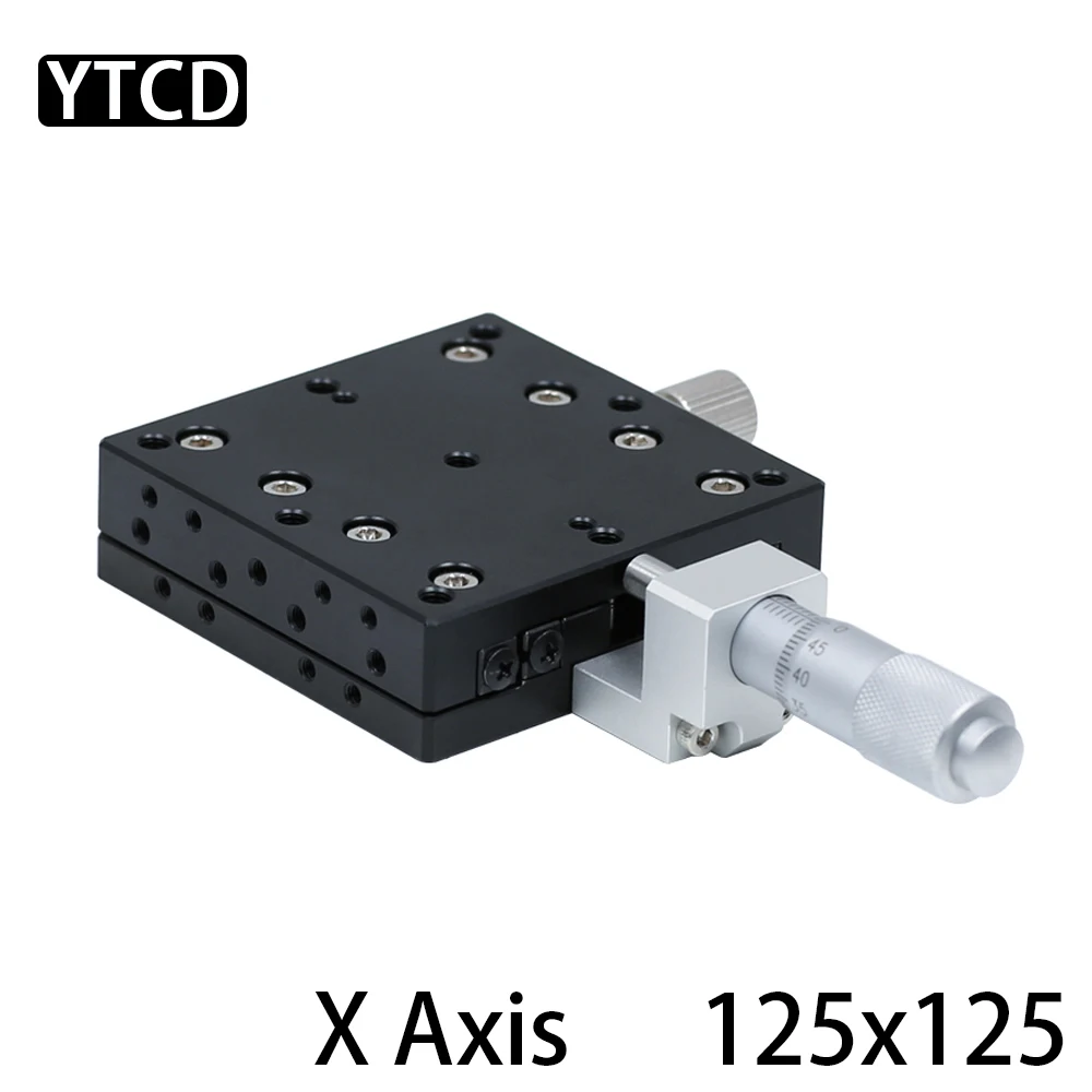 

X Axis 125*125mm Trimming Station Manual Displacement Platform Linear Stage Sliding Table LX125-C LX125-L LX125-R Cross Rail New