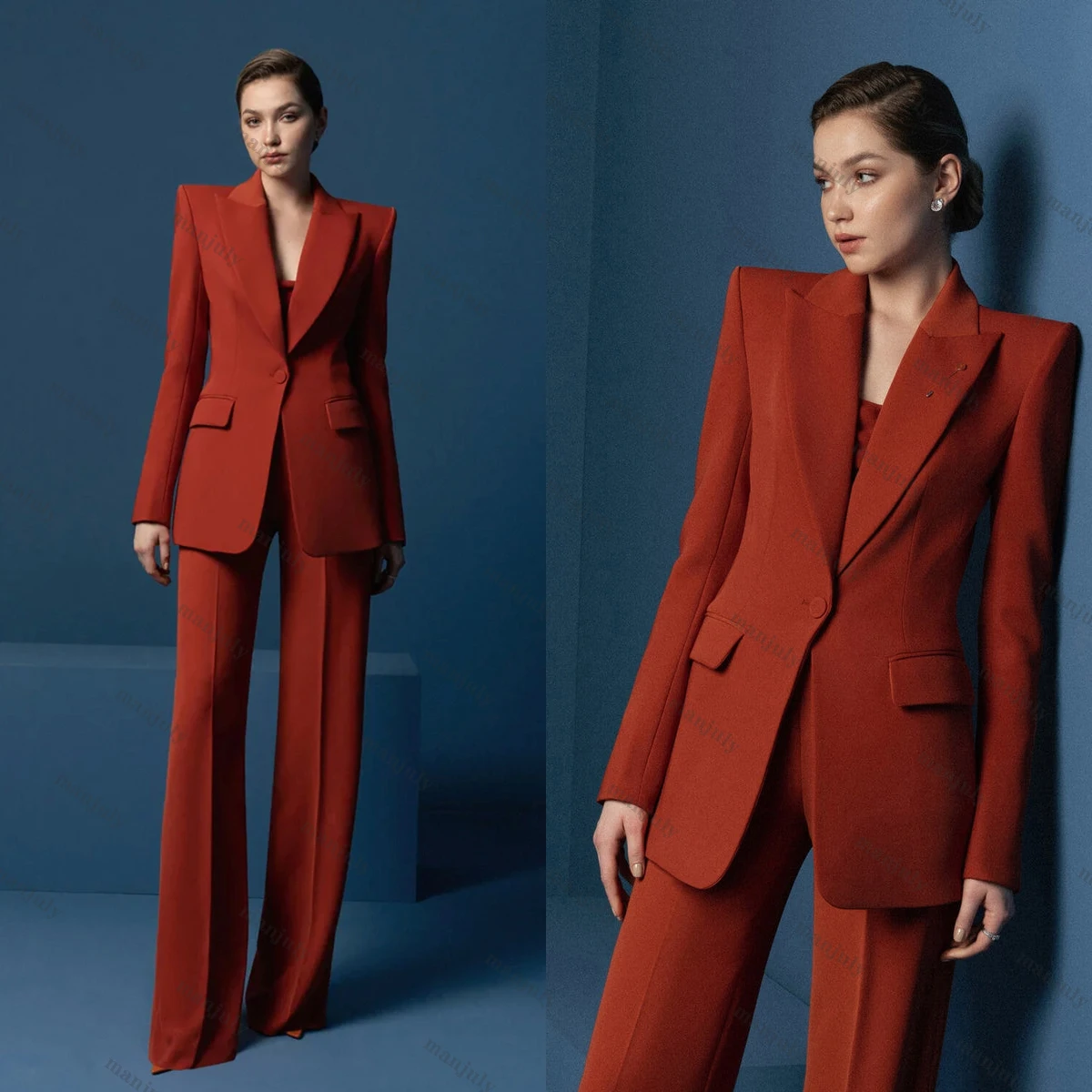 

Simple Women Suit Set Blazer+Pants 2 Pcs One Button Jacket Fashion Elegant Daily Casual Outfit Custom Made Dress